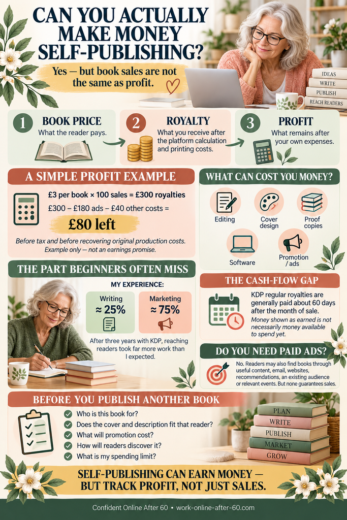 women over 60 making money in self-publishing on amazon KDP