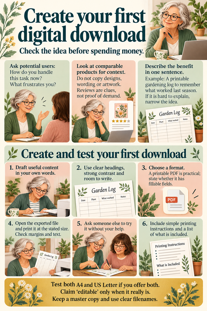 women considering to sell digitall download as a side hustle